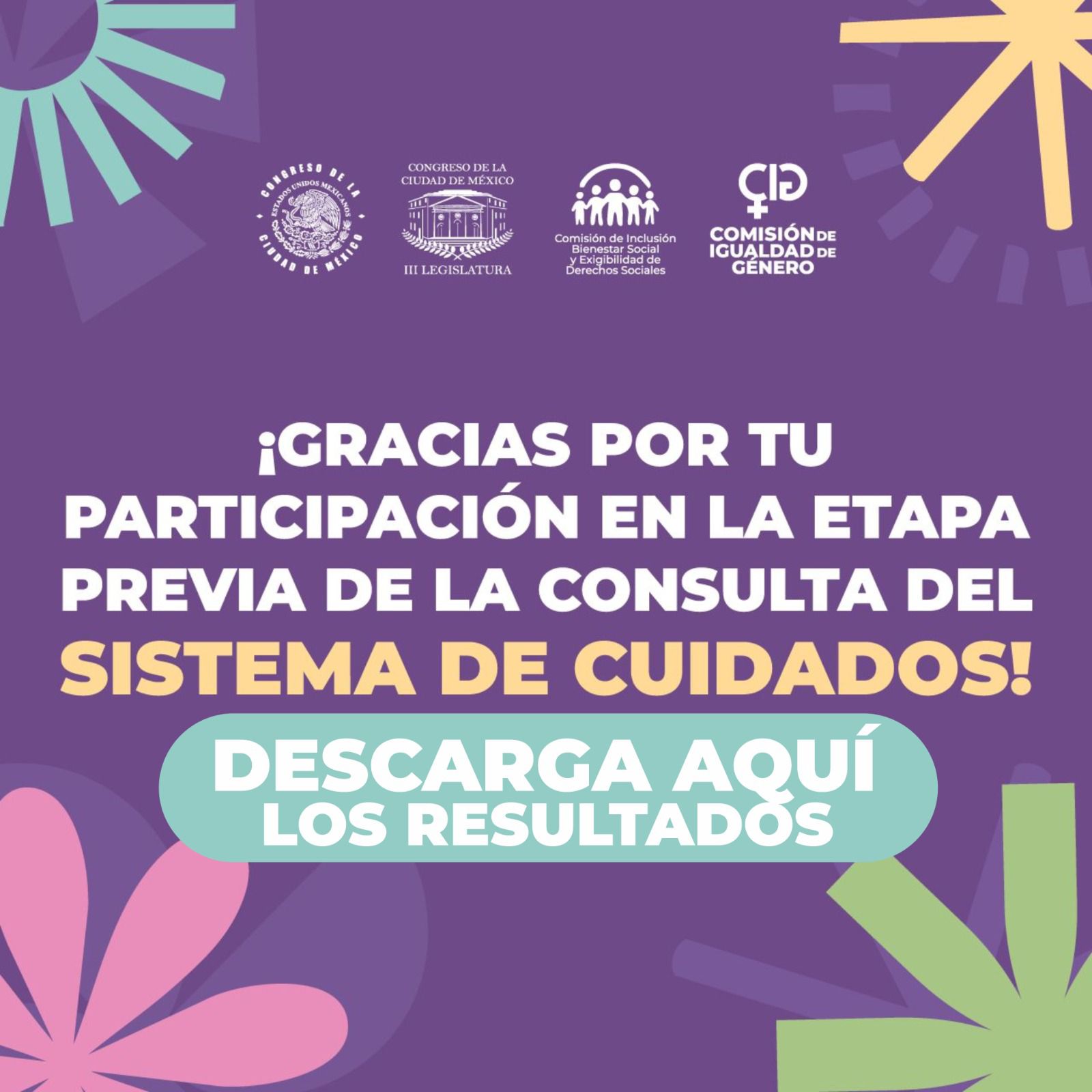 Banner informativo sobre los resultados de la preconsulta del sistemna de cuidados